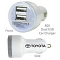 Superior USB Dual Port Car Charger - White